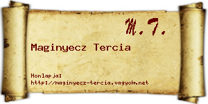 Maginyecz Tercia névjegykártya